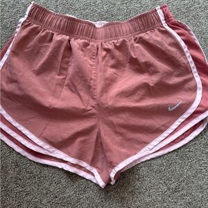 Nike Women's Dusty Rose Athletic Shorts with Light Pink Trim